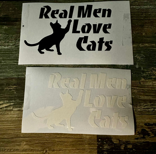 Real Men Love Cats Vinyl Sticker