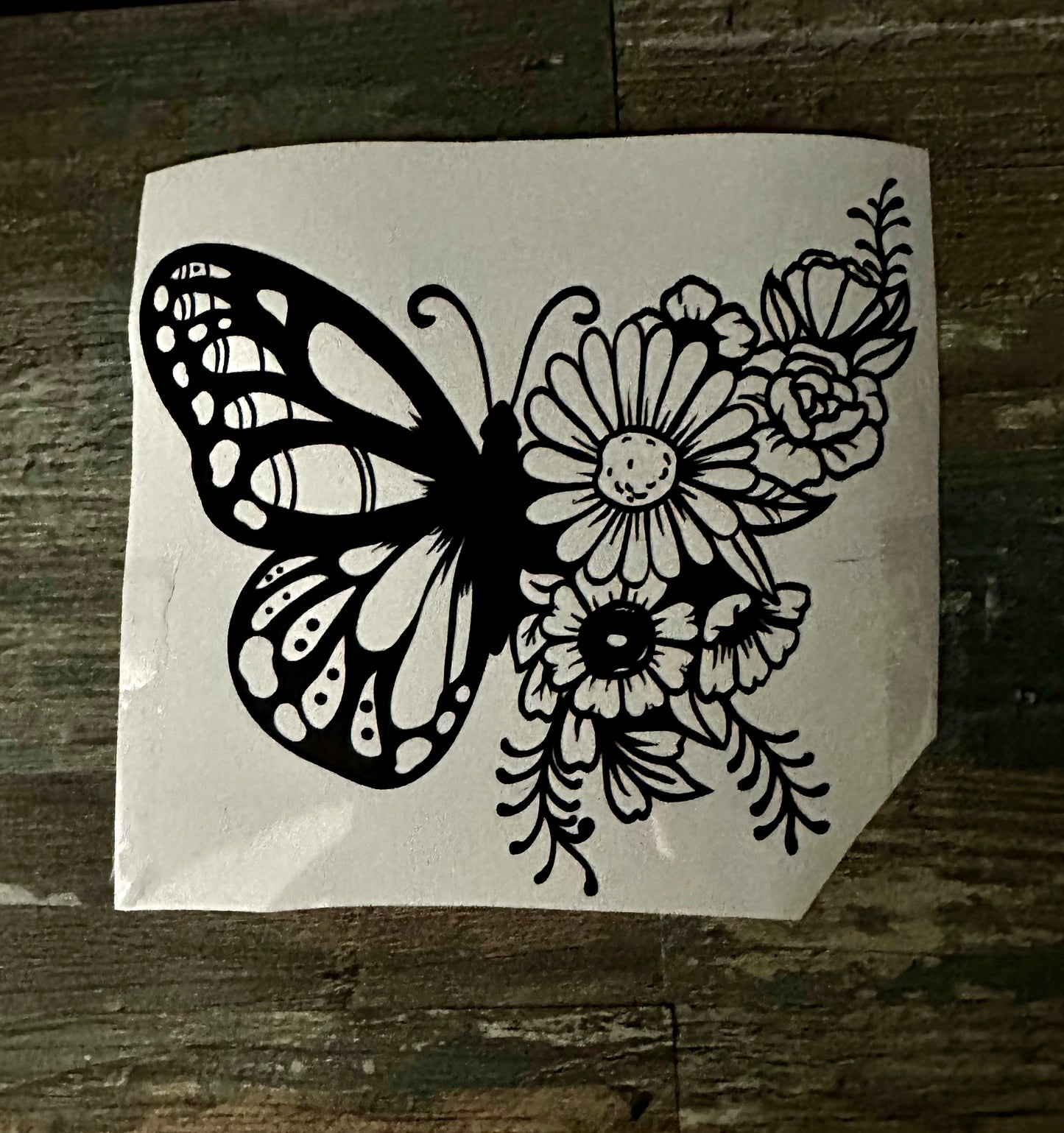 Floral Butterfly Vinyl Sticker